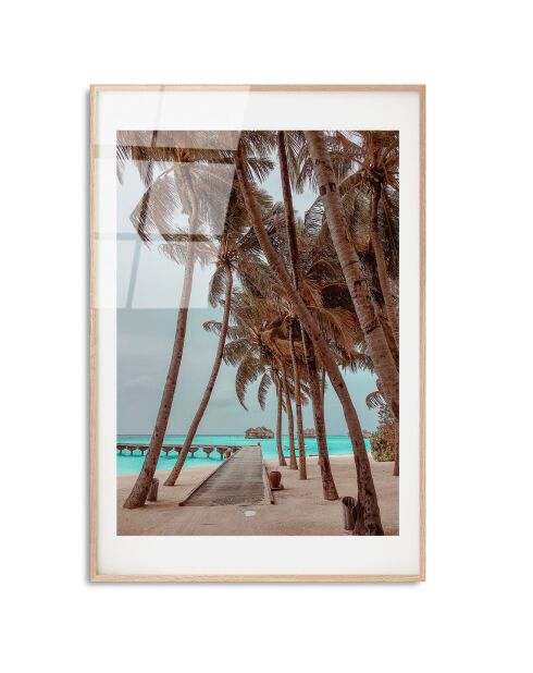 Impression sur verre Plage multicolore - 30x45 cm