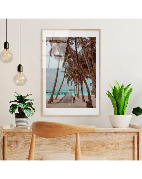 Impression sur verre Plage multicolore - 30x45 cm