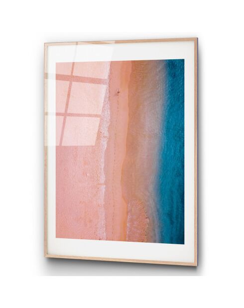 Meerkleurige glasprint op het strand - 30x45 cm