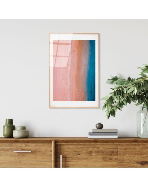 Meerkleurige glasprint op het strand - 30x45 cm