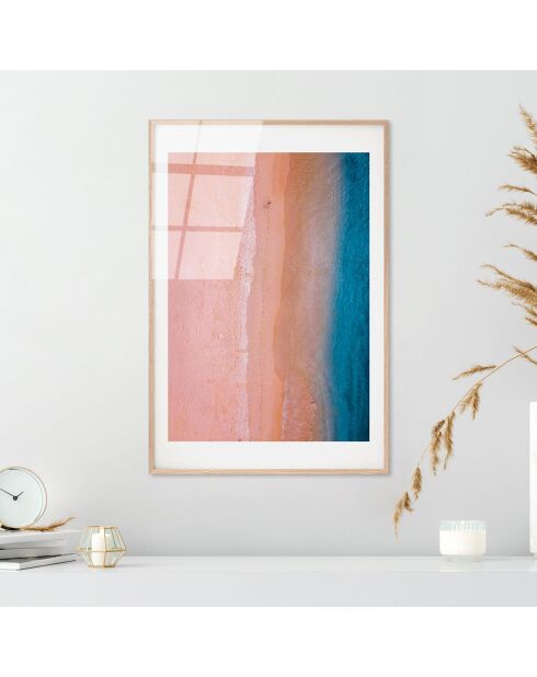 Meerkleurige glasprint op het strand - 30x45 cm