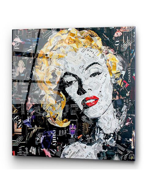 Mehrfarbiger Marilyn-Glasdruck - 50x50 cm