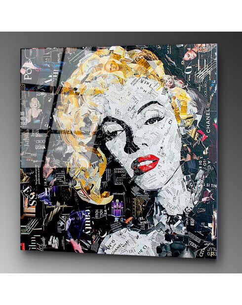 Mehrfarbiger Marilyn-Glasdruck - 50x50 cm