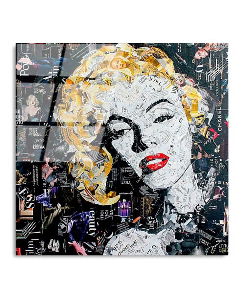 Mehrfarbiger Marilyn-Glasdruck - 50x50 cm