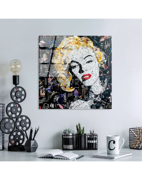 Mehrfarbiger Marilyn-Glasdruck - 50x50 cm