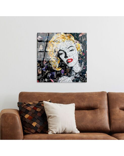 Mehrfarbiger Marilyn-Glasdruck - 50x50 cm