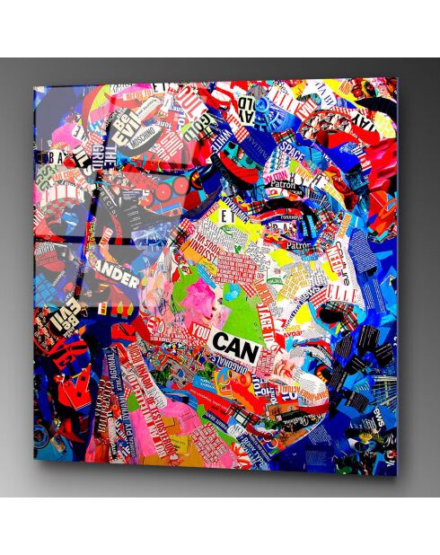 Veelkleurige pop-art glasprint - 50x50 cm