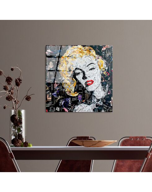 Mehrfarbiger Marilyn-Glasdruck - 50x50 cm