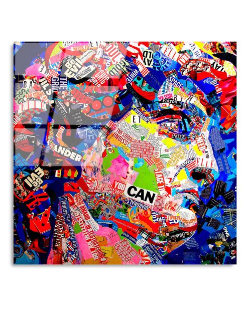 Veelkleurige pop-art glasprint - 50x50 cm