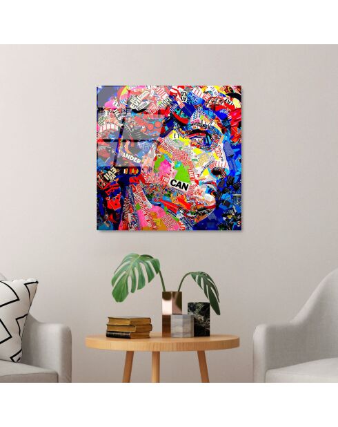 Veelkleurige pop-art glasprint - 50x50 cm