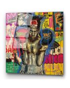 Impression sur verre Basquiat Pop multicolore - 50x50 cm