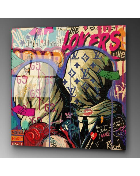 Impression sur verre Pop multicolore - 50x50 cm