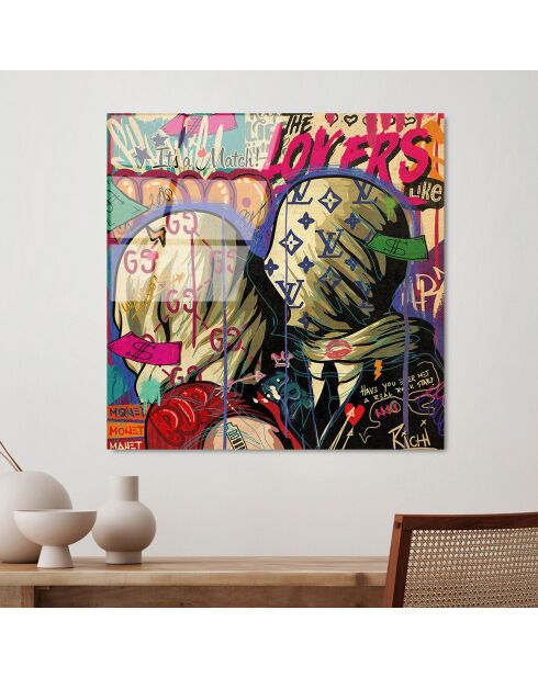 Impression sur verre Pop multicolore - 50x50 cm