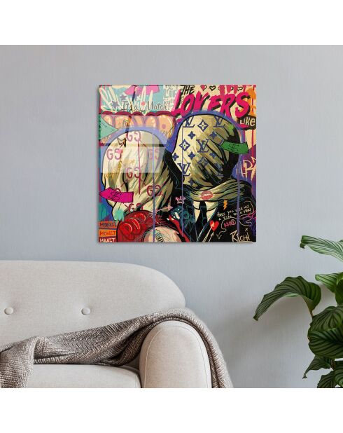 Impression sur verre Pop multicolore - 50x50 cm