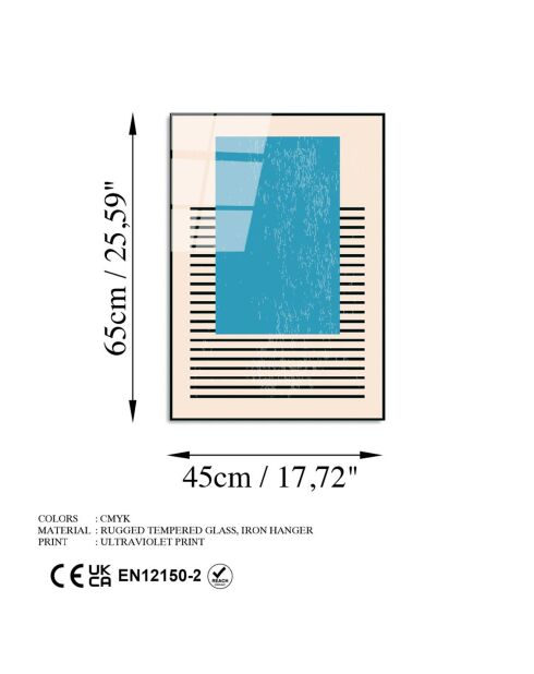 Glasdruck Mehrfarbige Formen - 45x65 cm