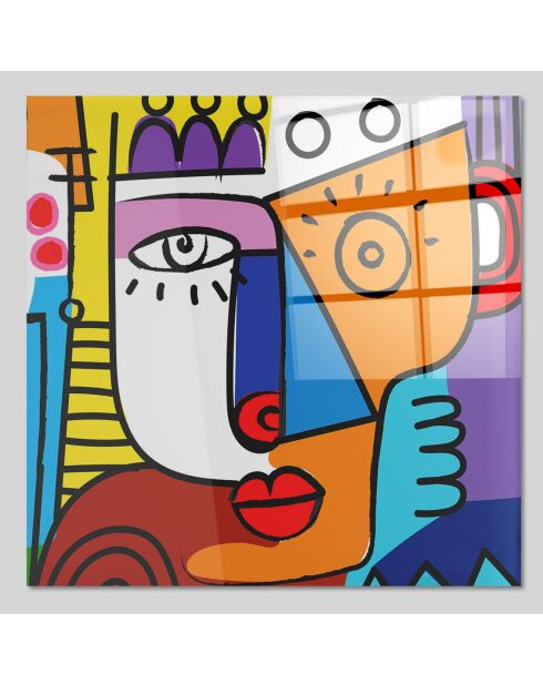 Impression sur verre Pop Abstrait multicolore