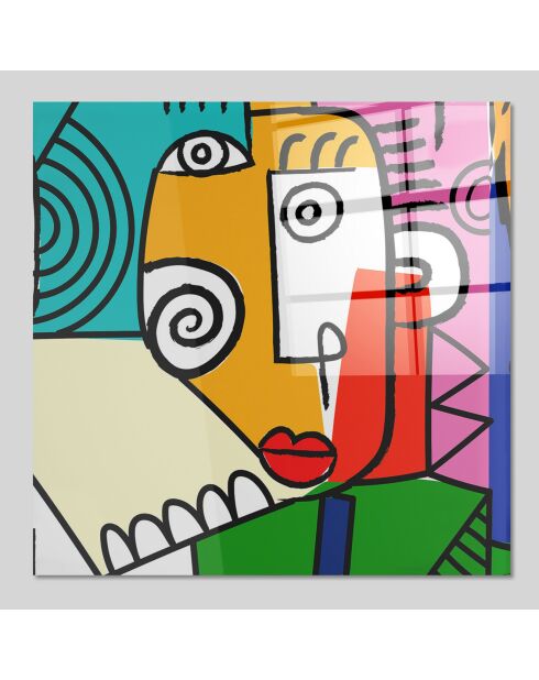 Impression sur verre Pop Abstrait multicolore