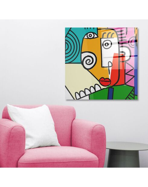 Impression sur verre Pop Abstrait multicolore