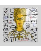 Impression sur verre Pop Frida Kahlo multicolore