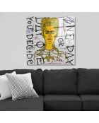 Impression sur verre Pop Frida Kahlo multicolore