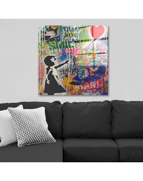 Impression sur verre Banksy multicolore