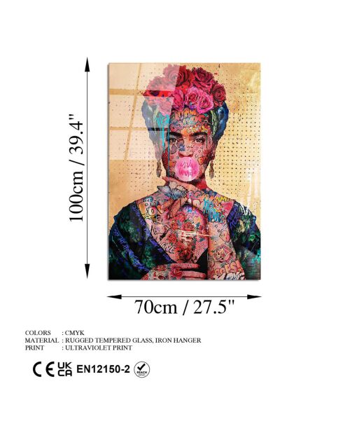 Impression sur verre Pop art multicolore - 70x100 cm