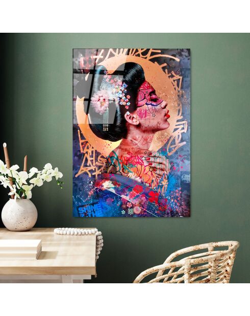 Veelkleurige pop-art glasprint - 70x100 cm