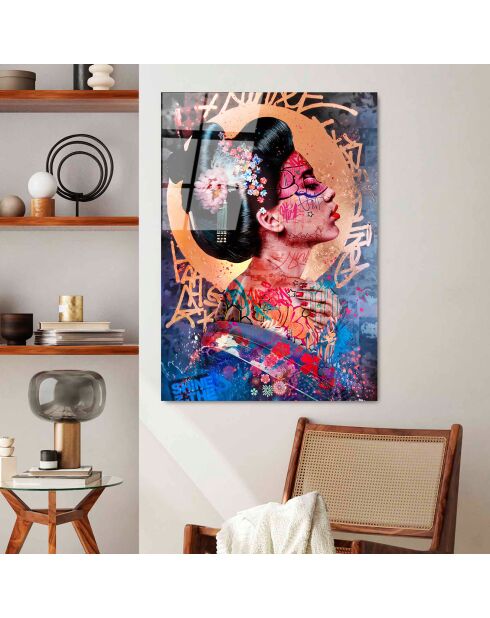 Veelkleurige pop-art glasprint - 70x100 cm