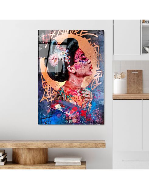 Veelkleurige pop-art glasprint - 70x100 cm