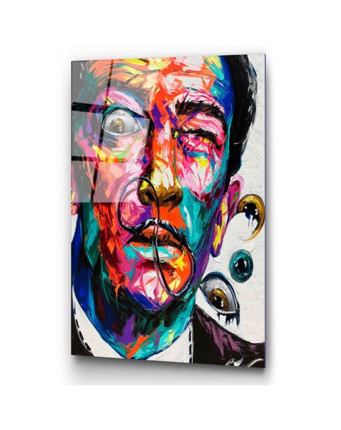 Pop art Salvador veelkleurige glasprint - 70x100 cm