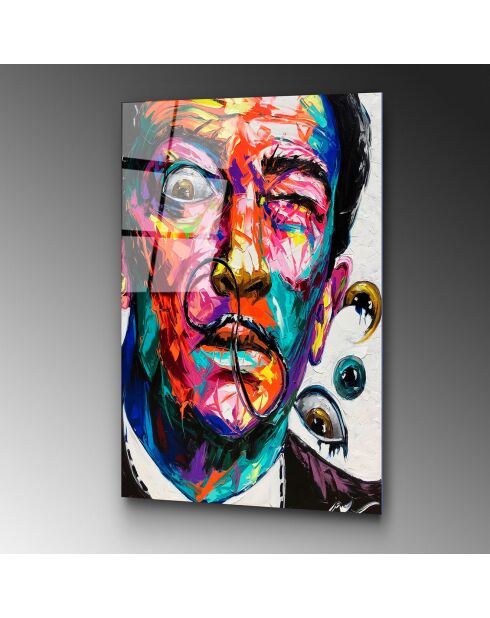 Pop art Salvador veelkleurige glasprint - 70x100 cm