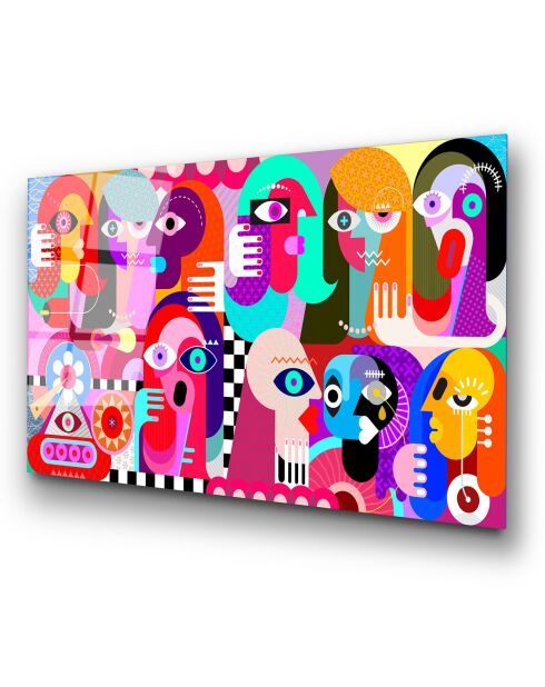 Lámina abstracta multicolor en vidrio - 70x100 cm