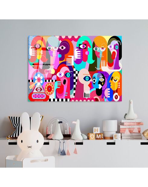 Lámina abstracta multicolor en vidrio - 70x100 cm