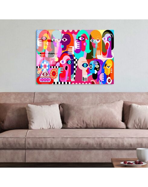 Lámina abstracta multicolor en vidrio - 70x100 cm