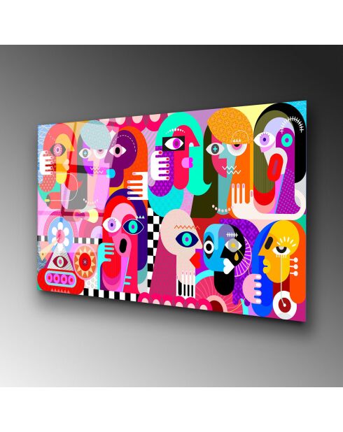 Lámina abstracta multicolor en vidrio - 70x100 cm