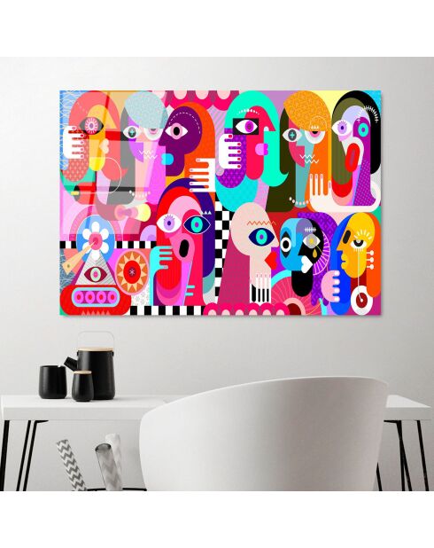 Lámina abstracta multicolor en vidrio - 70x100 cm