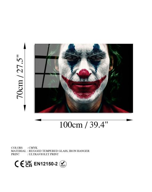 Lámina Joker multicolor en cristal - 70x100 cm