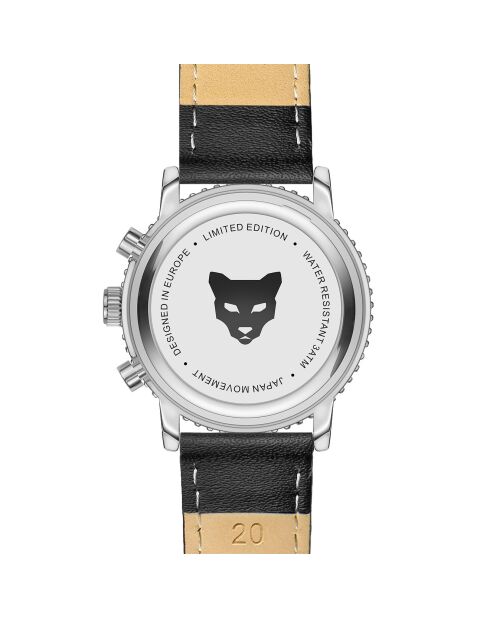 Montre Femme Quartz Multifonction en Cuir Prague noire
