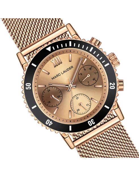 Montre Femme Quartz Multifonction en Acier Granada rose doré