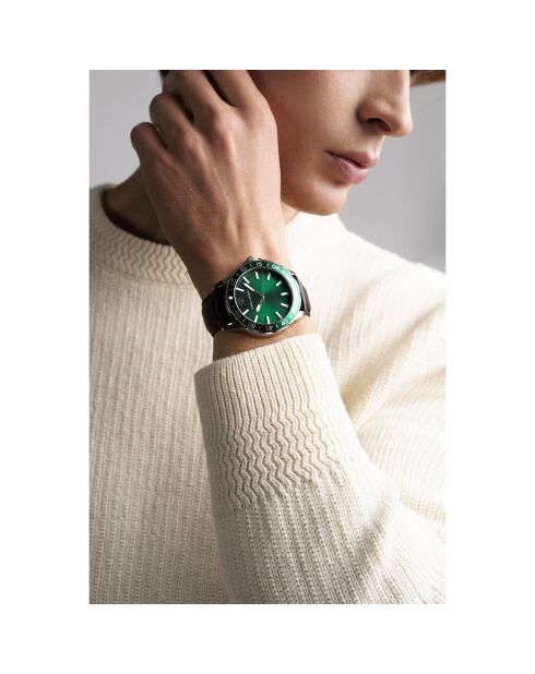 Montre Homme Quartz en Cuir Vilnius noire