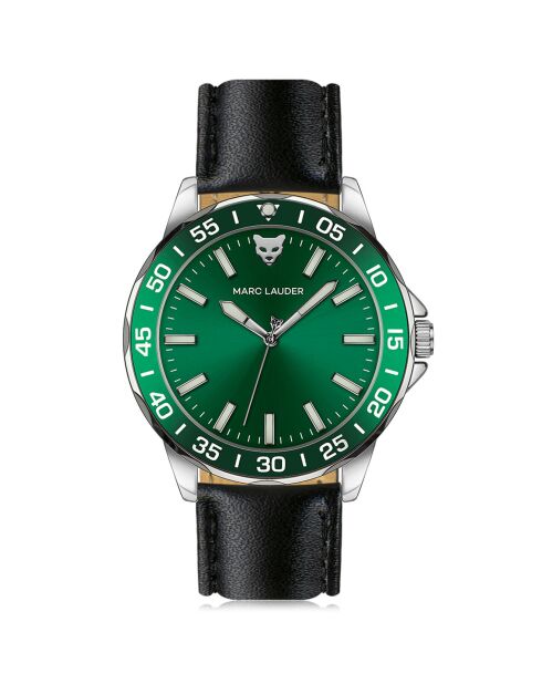 Montre Homme Quartz en Cuir Vilnius noire
