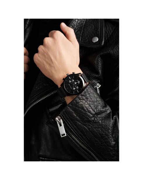 Montre Homme Quartz Multifonction en Acier London noire