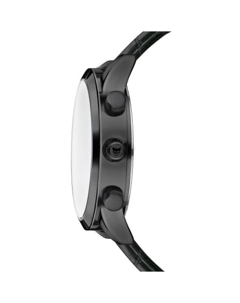 Montre Homme Quartz Multifonction en Cuir London noire