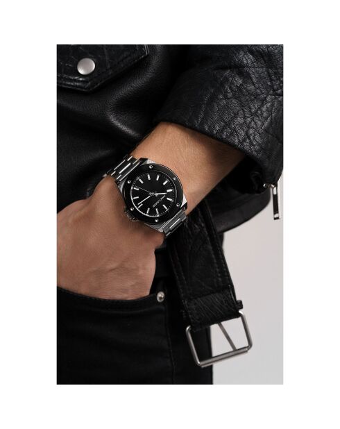 Montre Homme Quartz en Acier Cologne argentée