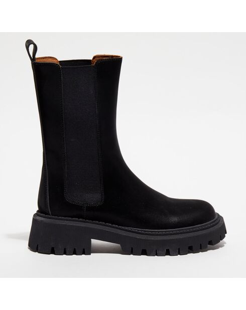 Chelsea Boots en Cuir Chunky Brill noires