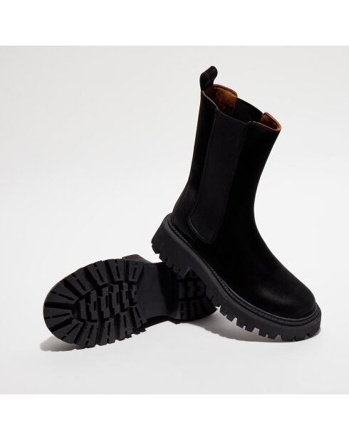 Chelsea Boots en Cuir Chunky Brill noires