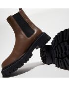 Chelsea Boots en Cuir Chunky marron