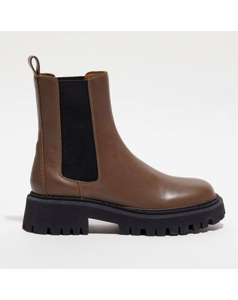 Chelsea Boots en Cuir Chunky marron