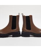 Chelsea Boots en Cuir Chunky marron