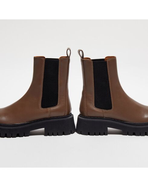 Chelsea Boots en Cuir Chunky marron